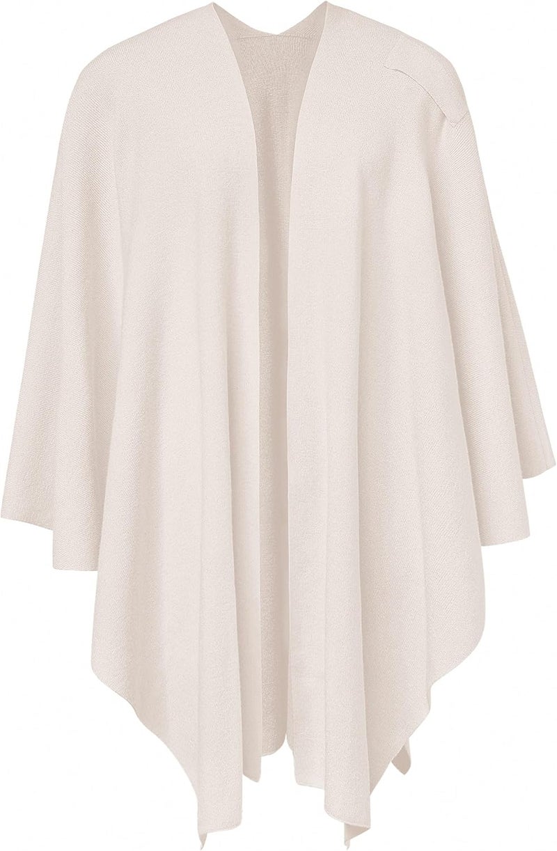 Puli Womens Large Cross Front Poncho Sweater Wrap Topper Knitted Elegant Shawls Cape for Fall Winter - Image 3